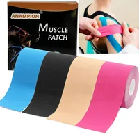 Cinta de kinesiología deportiva, vendajes autoadhesivos deportivos, rodillera elástica atlética, alivio del dolor muscular, cinta de rodilla, Fitness, 5m, 4 rollos