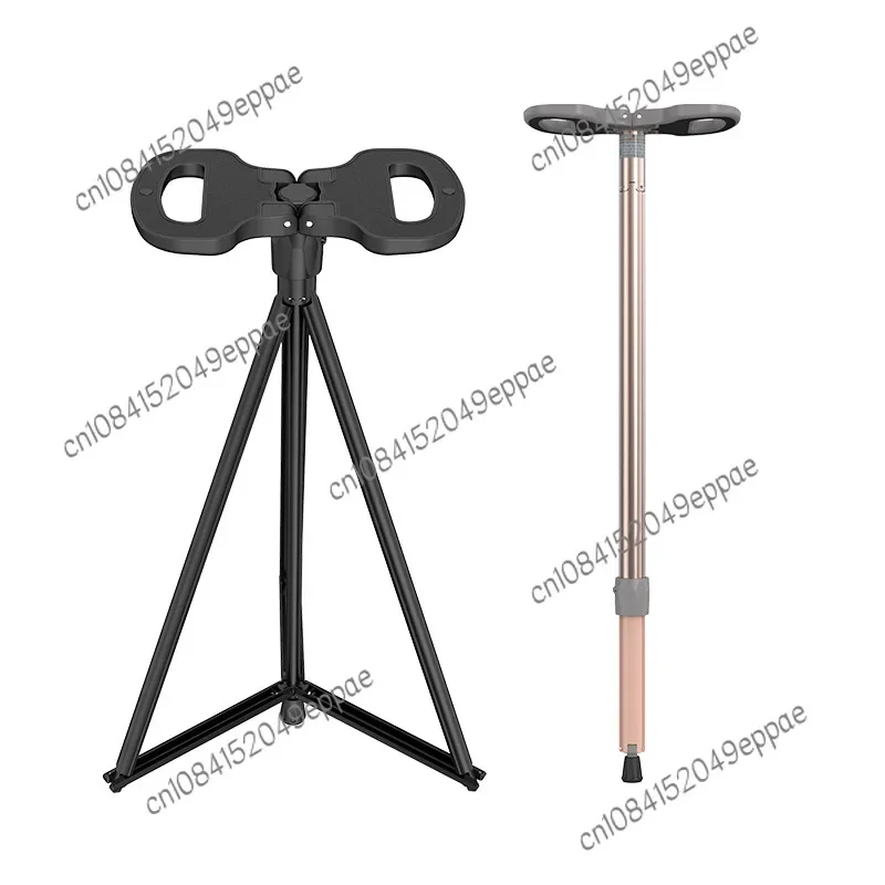 Elderly Crutches Stool Chair Can Sit Crutches Four Foot Cane Stick Seat Portable Bench Walking Stick Multifunctional Crutches