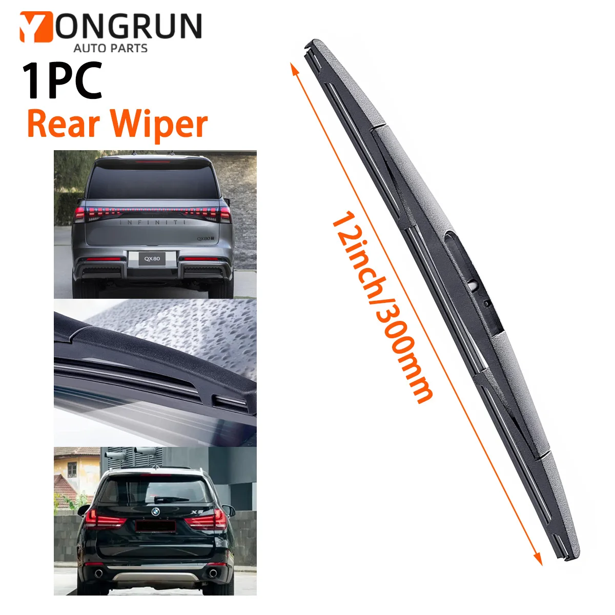 YONGRUN 1PC Von 12 Zoll Auto Glas Hinten Wischer Lifan X60 2011-2018 Honda Odyssey 2005-2017 Mitsubishi Outlander GF GG ZJZK2013-2019
