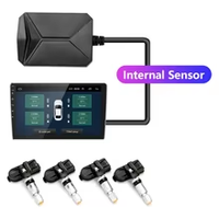 TPMS Car Tire Pressure Alarm Monitor System For Car Android Navigation Player with 4 Sensors 5V Wireless Transmission