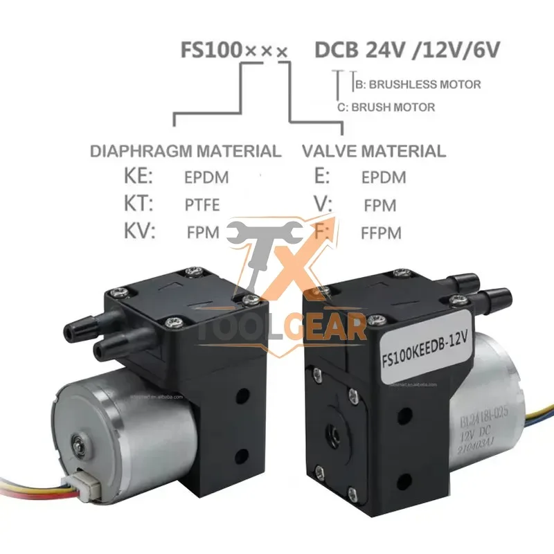 2026China*Factory* 20ml/min 12V 24V DC Small Brushless Motor Anti-Corrosive FTFE Diaphragm Low Pressure Industrial Portable