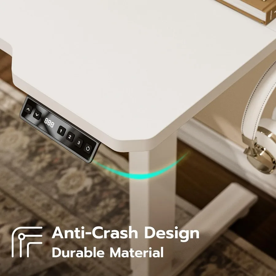 71 مكتب قائم كهربائي على شكل حرف L قابل للعكس مع ارتفاع قابل للتعديل للألعاب والمكتب المنزلي يستخدم جهاز كمبيوتر زاوية SitStand #6