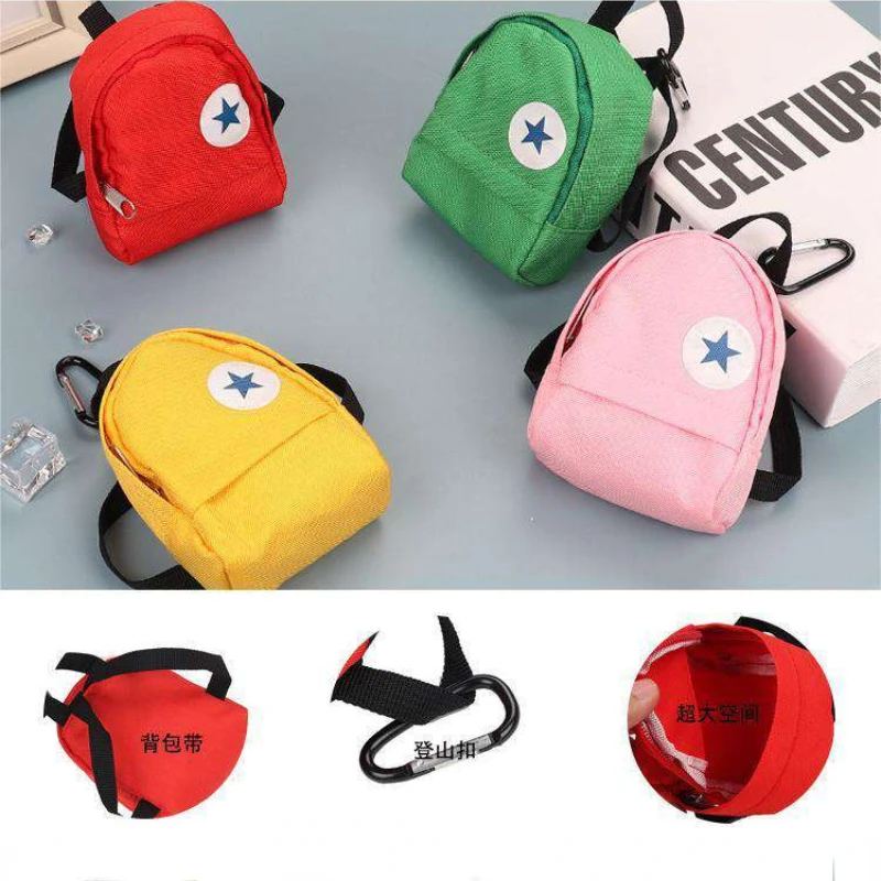 Kanvas modis dompet nol kreatif Mountaineering ransel lucu tas penyimpanan Earphone kunci dompet koin ritsleting dompet wanita