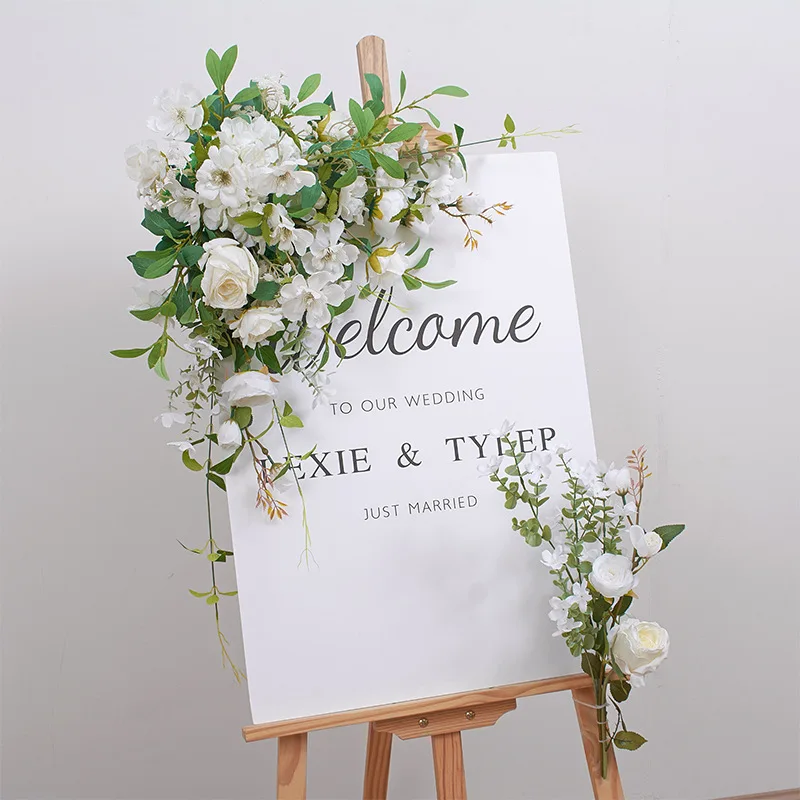 

Wedding Welcome Sign Floral Decoration Hanging Artificial Flower Simulation Flowers
