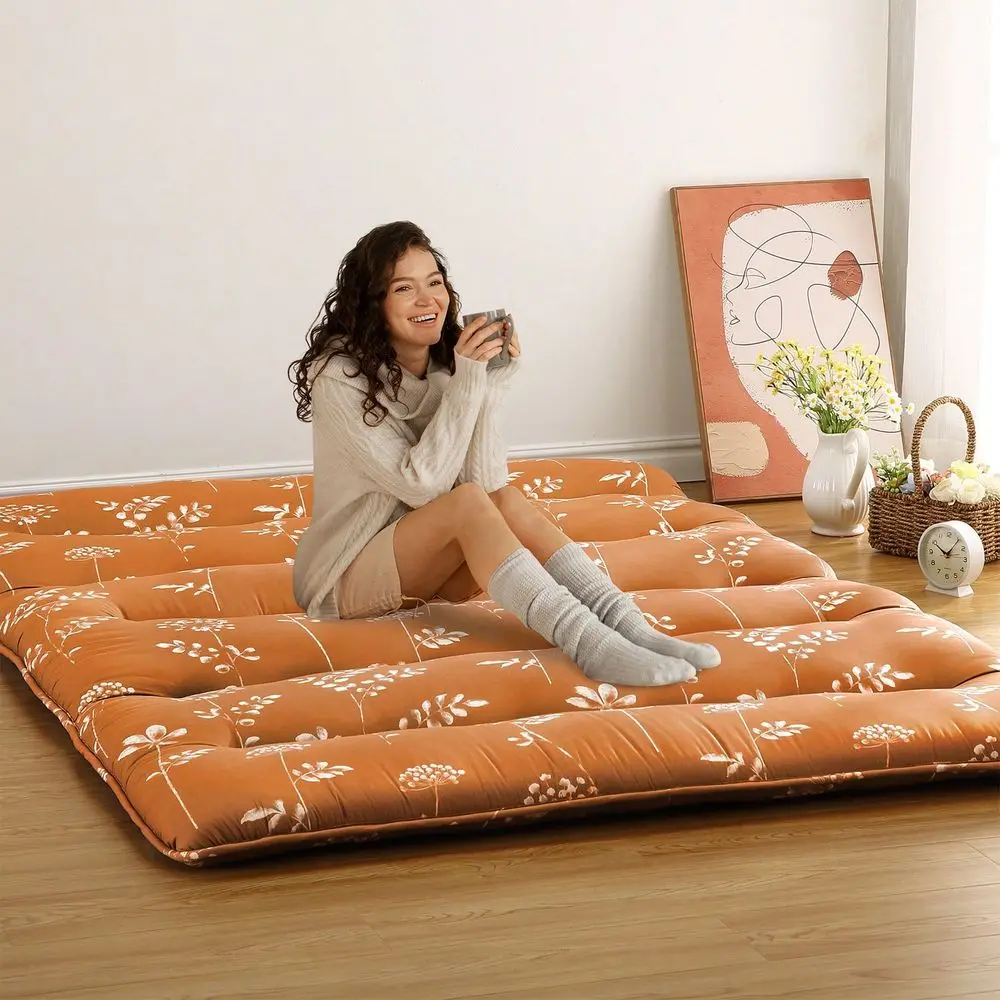 Mattress, Futon Floor Mattress Japanese Style Floral Pattern Mattress For Floor, Tatami Mat, Sleeping Mattress Pad For Camping