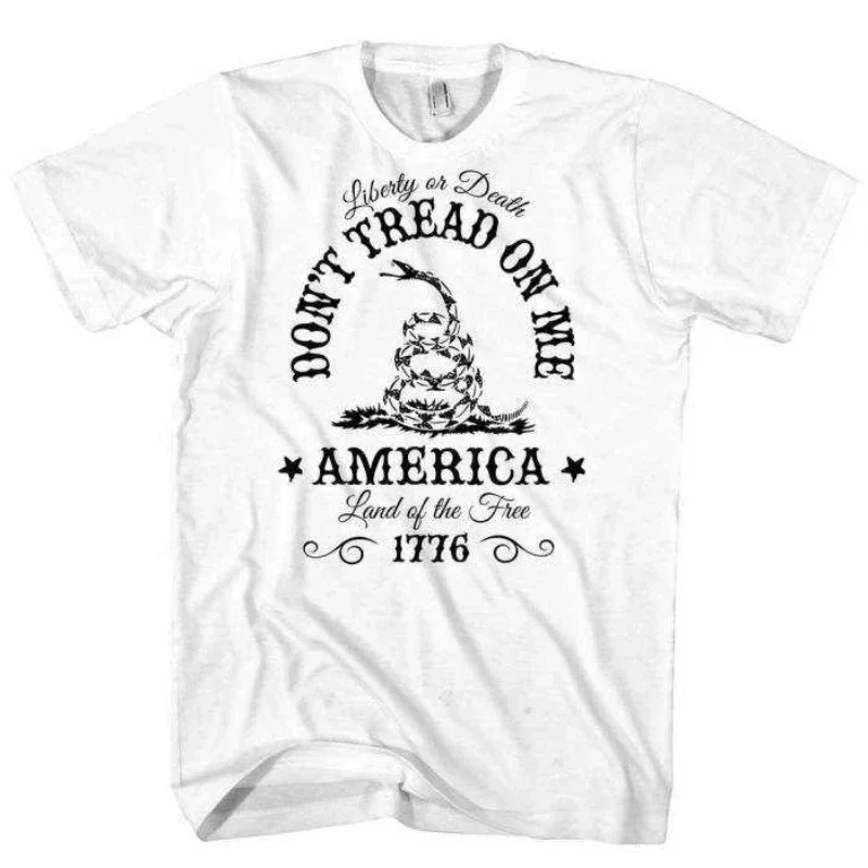 Land of The Free Don't Tread on Me Liberty or Death T Shirt New 100% Cotton Short Sleeve O-Neck T-shirt Casual Mens Top