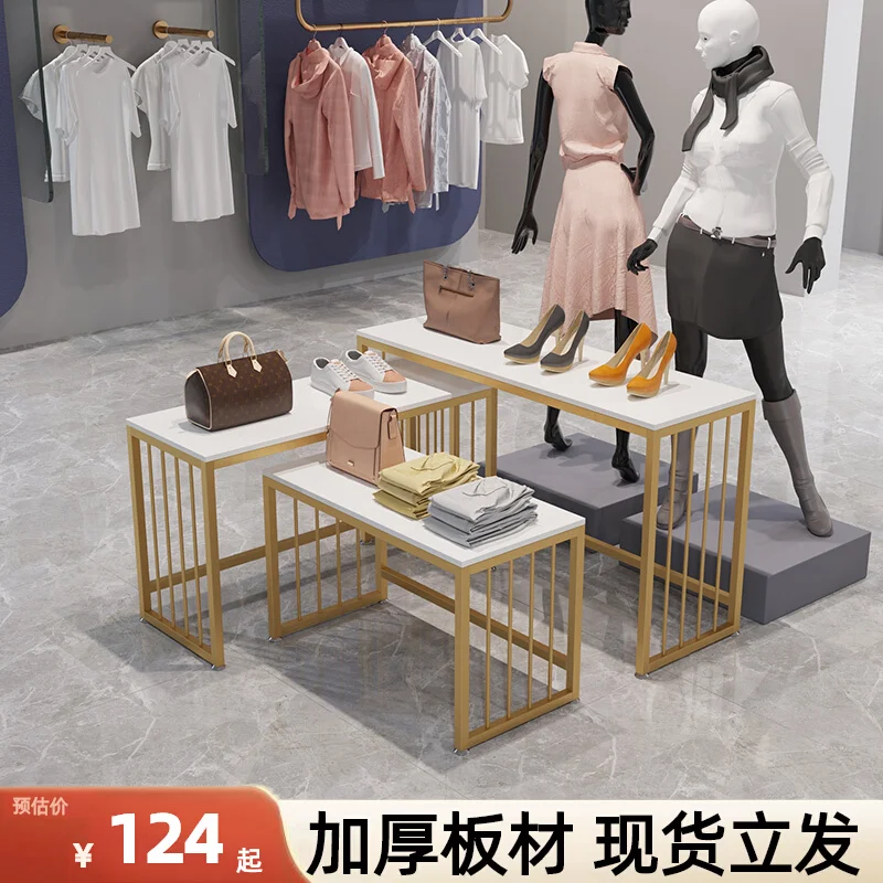 Clothing store shoe rack display rack, shoe bag floor running water table display rack in the middle, Nakajima display stand