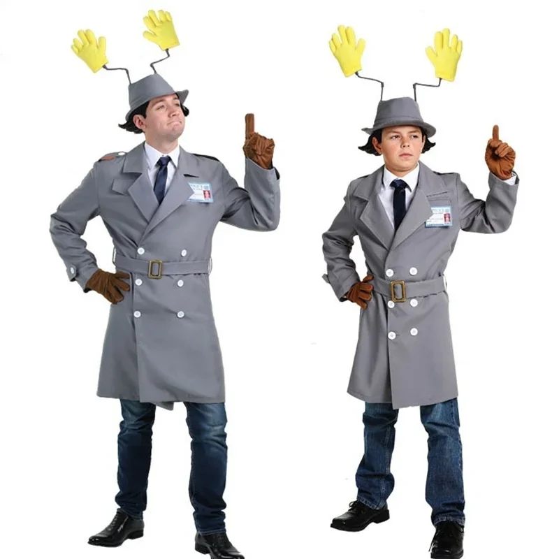 Halloween Stage Performance Movie Dress Up Cosplay Costume Children Adult Luxury Cartoon Inspector Gadget Detective Costume