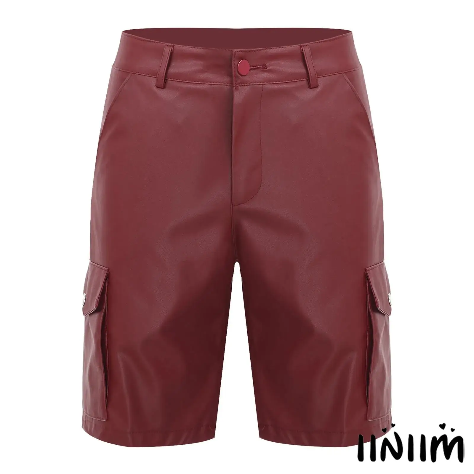 Urban Biker Shorts for Men Premium Faux Leather Pockets Fifth Pant Design Versatile Casual And Road Trip Ready Summer Costume