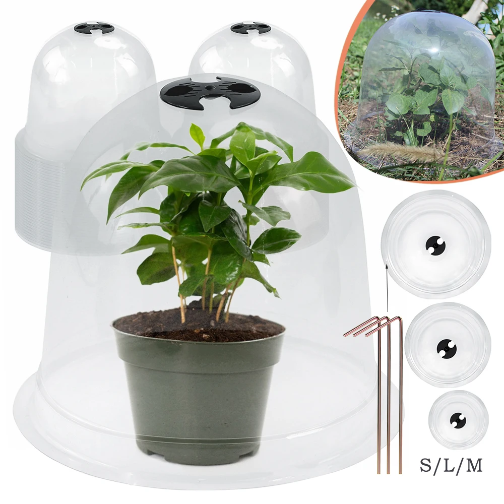 

Garden Transparency Plastic Plant Protector Cover Reusable Cloche Dome Lid for Outdoor Vegetable Pest Control Frost Proof Device