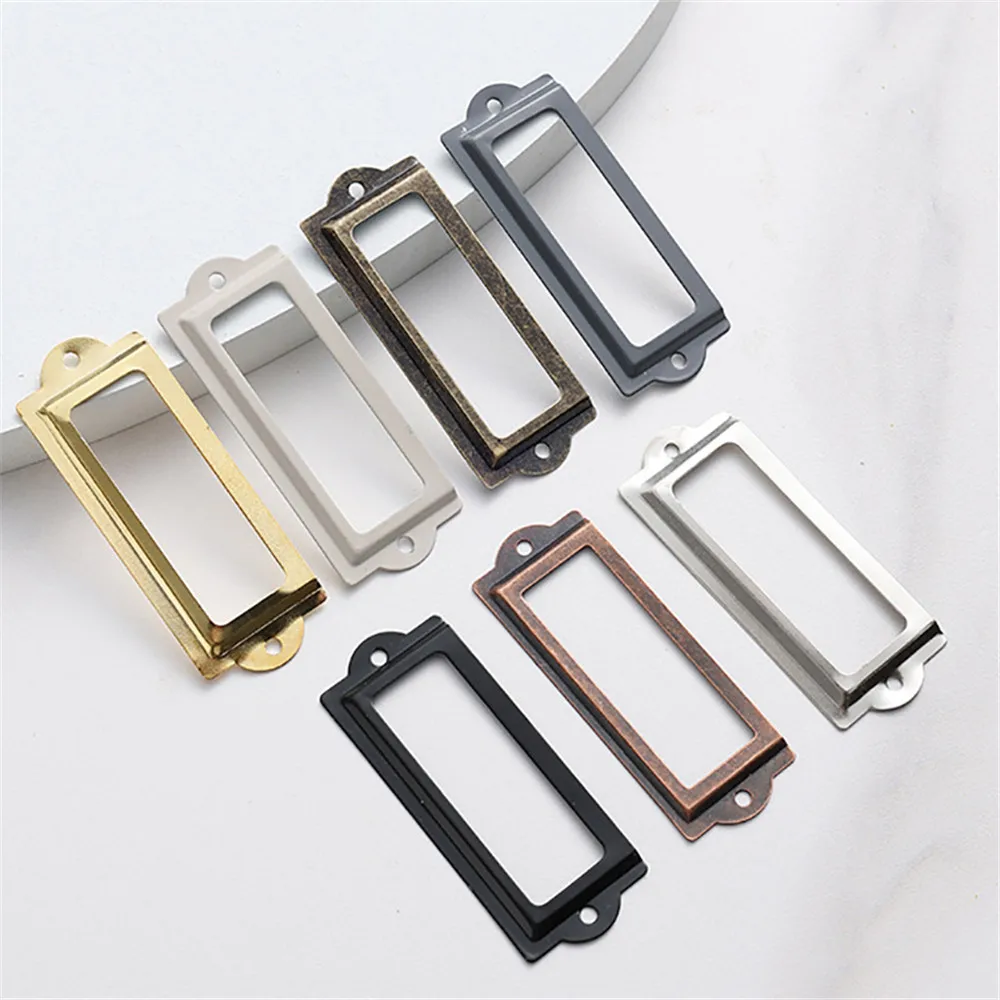 1pcs Small Card Slot Business Card Frame Library Metal Label Holders File Cabinet Label Frames With Screws Card Tag Label Holder