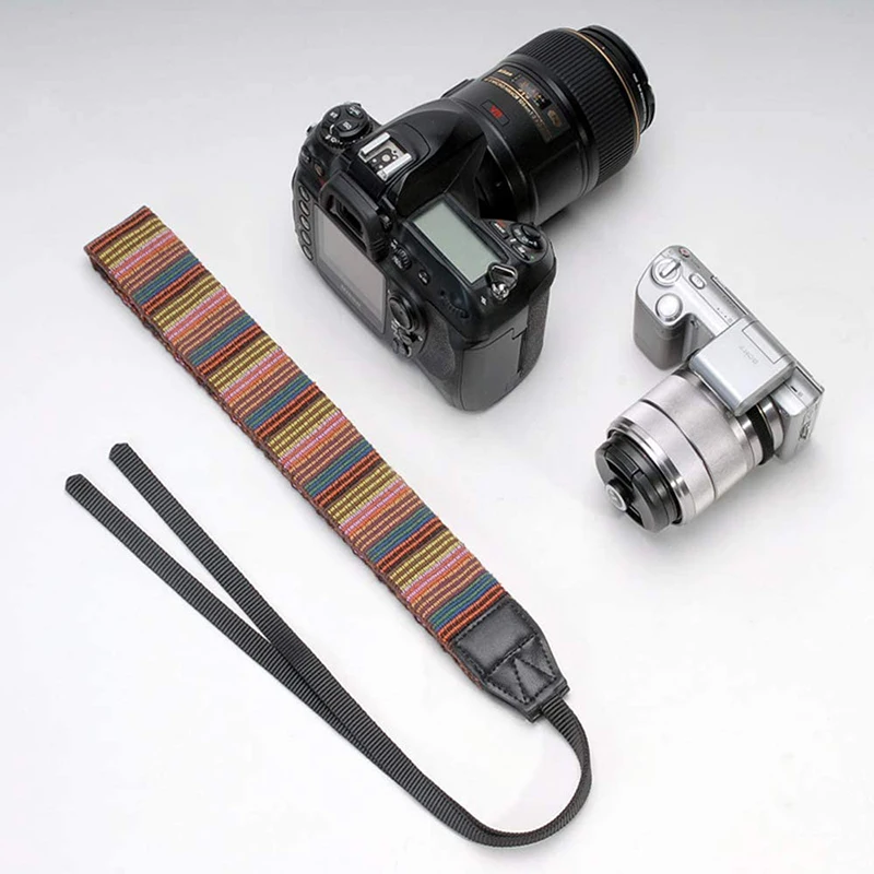 Slr Camera Vintage Strepen Zachte Nek Bandjes Schouder Riem Voor Nikon Canon Sony Dslr Camera Fotostudio Accessoire