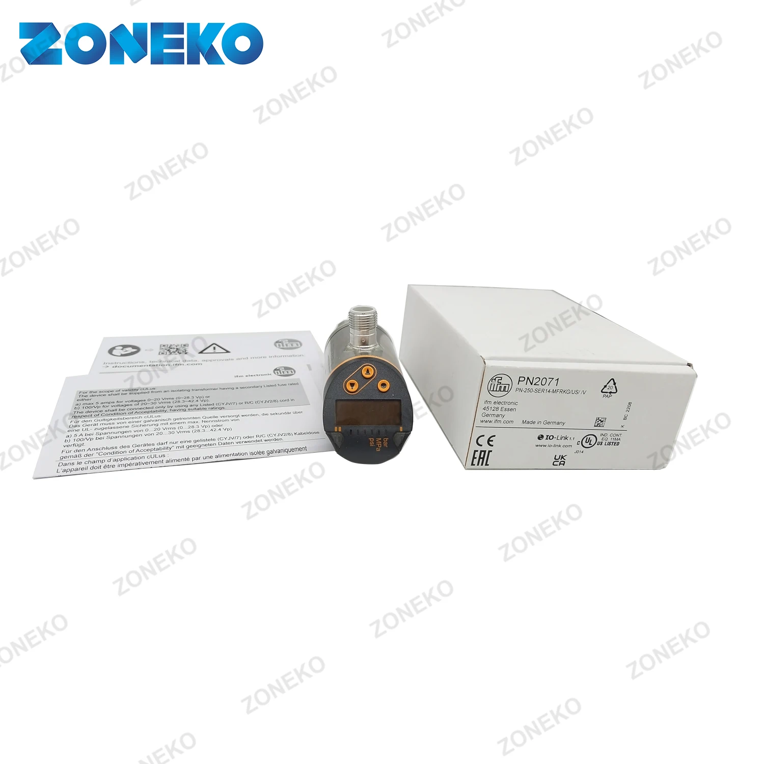 

IFM Stock Pressure Sensor with Display PN2071 PN-250-SER14-MFRKG/US/ /V IFM PN2070 PN2094 PN2091 PN2092 PN2093
