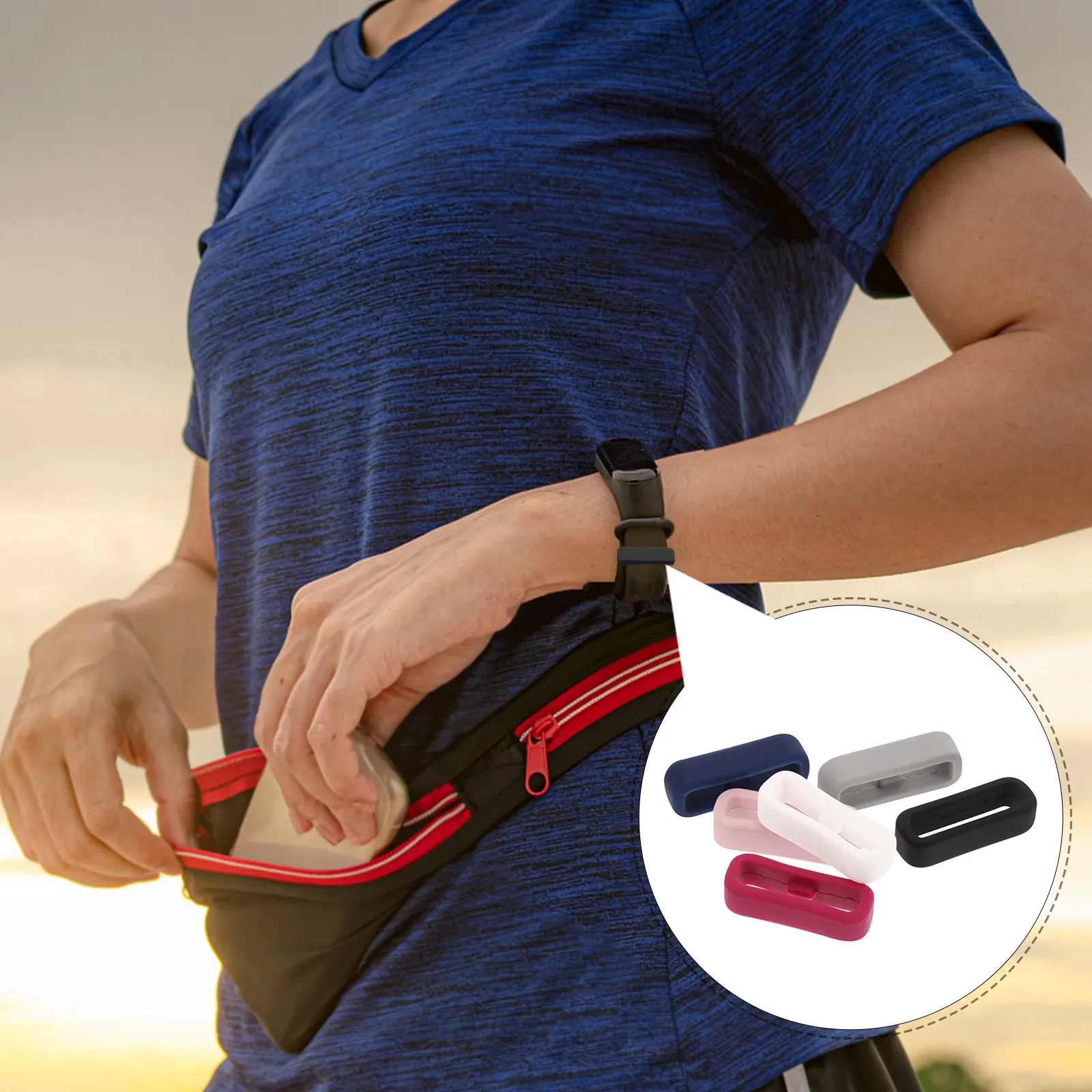 6 Pcs Watch Bands Keeper Fixing Rings Loop Clip Holder Silicone Watchband Retainer Fastener Strap
