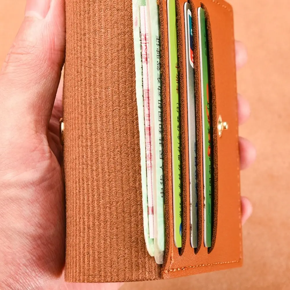 حافظة بطاقات عالمية متعددة الفتحات بلون سادة من جلد البولي يوريثان، محفظة جلدية للرجال والنساء