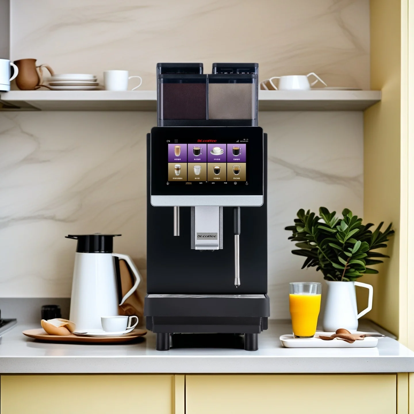 Dr.coffee F3 Plus-T Commercial Espresso Coffee Machine Fully Automatic Coffee  With Steam Rod For Cafe Shop