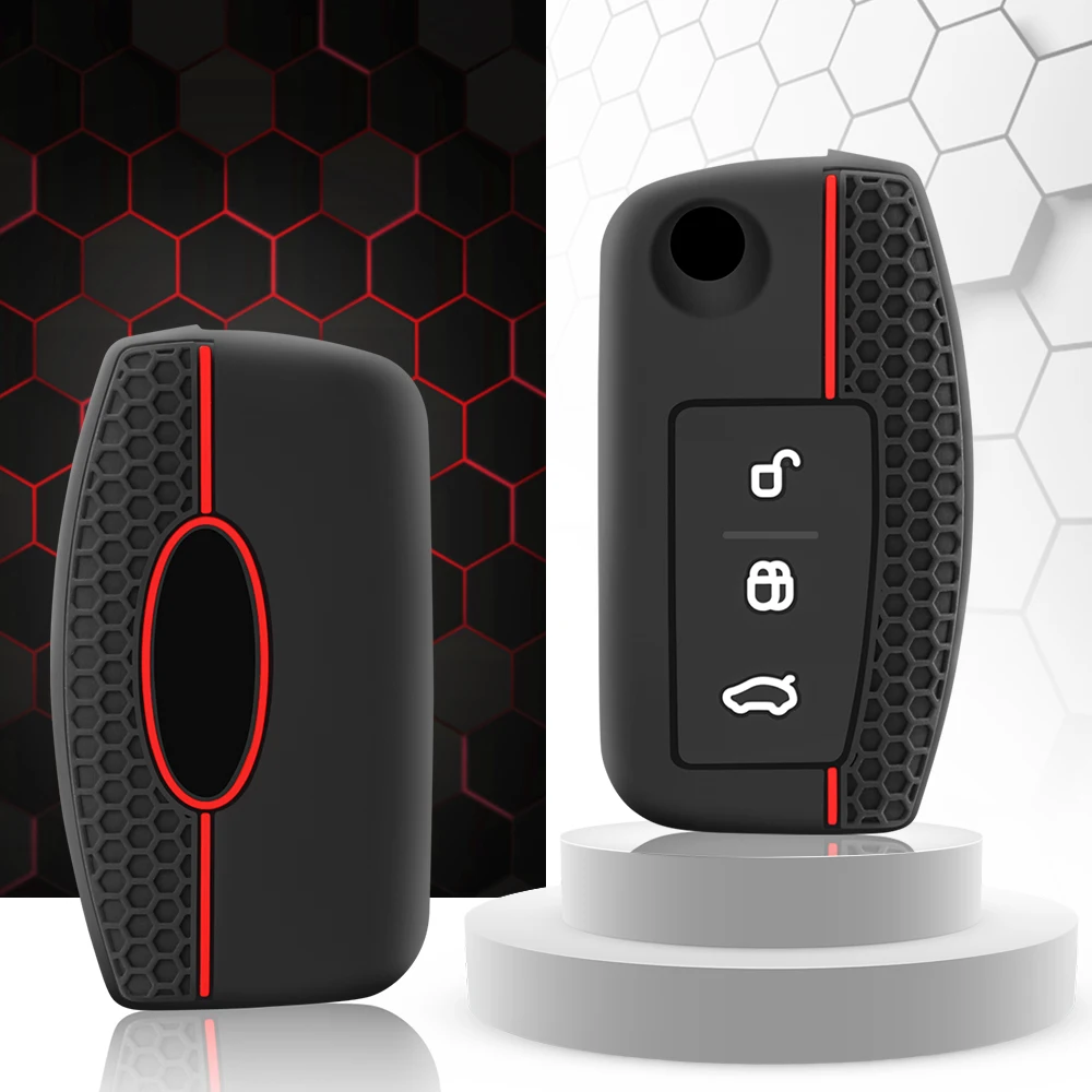 Silicone Car Flip Folding Key Case For Ford Focus 2 3 Ecosport C-Max S-Max Ka Mondeo Kuga Galaxy Fiesta Keychain Accessories