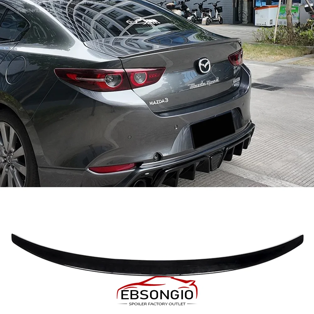 Hot ABS Plastic Unpainted Primer Color Rear Trunk Wing Spoiler Car Accessories Fit For Mazda 3 Axela Sedan 4Doors 2020-2025