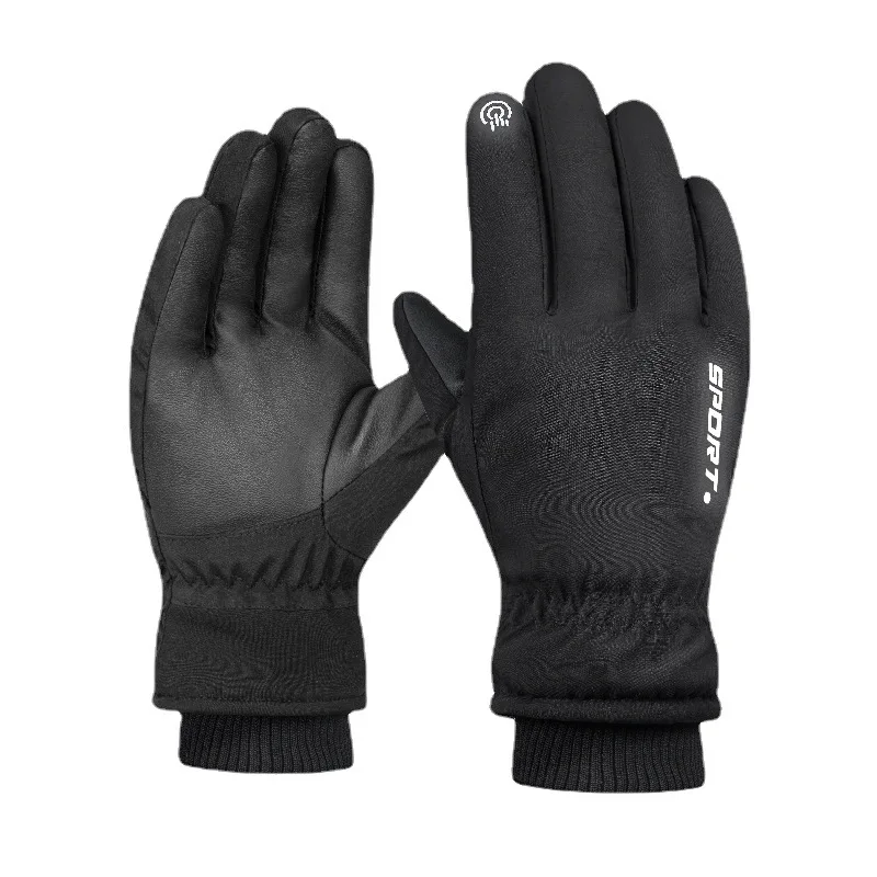 

Winter new ski gloves windproof and water splash proof adult outdoor sports bicycle cold proof thickened warm gloves