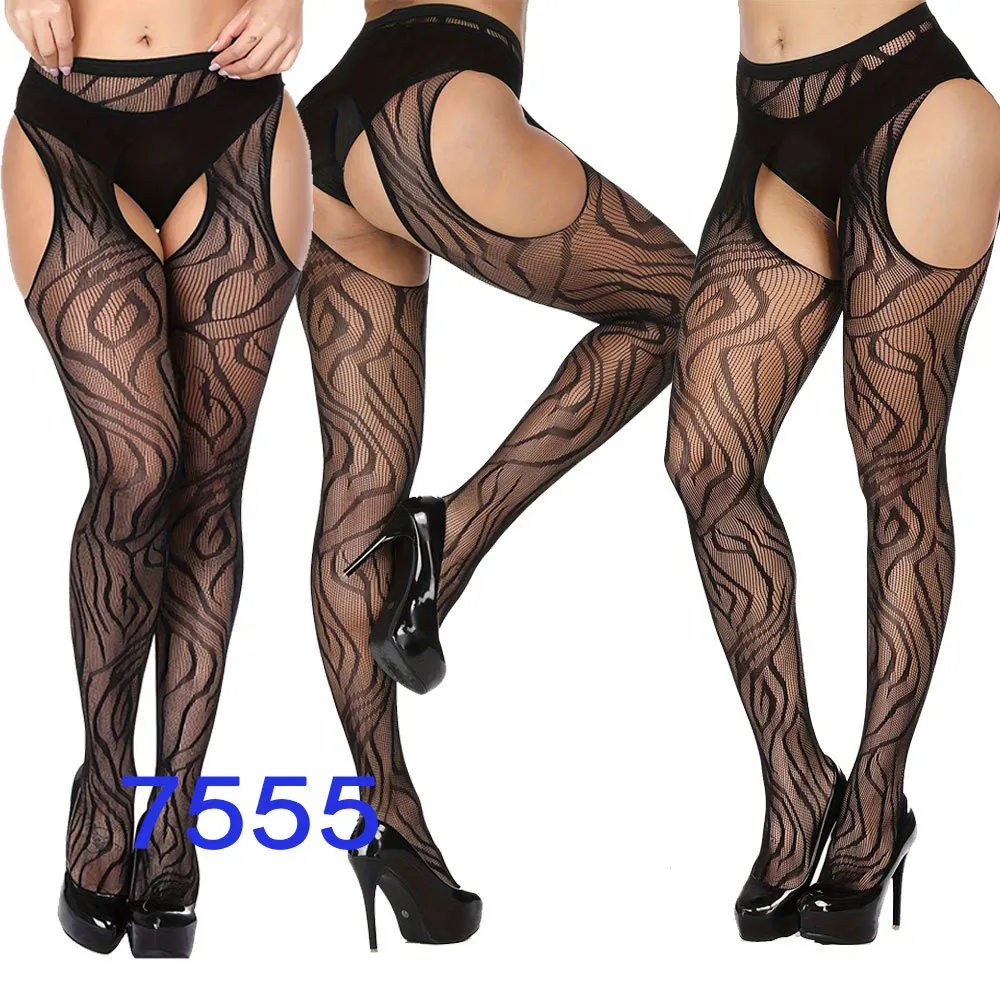 Summer Pantyhose Fishnet Sexy Thigh High Stockings Suspender Stockings for Women Garter Belt Stockings Hollow Out Pattern Tights