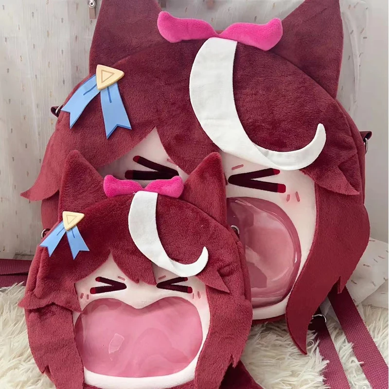 Anime Tokai Teio Cosplay Plush Bag Laugh Face Transparent Itabag Backpack Lolita Women Crossbody Shoulder Bag Wallet In Stock