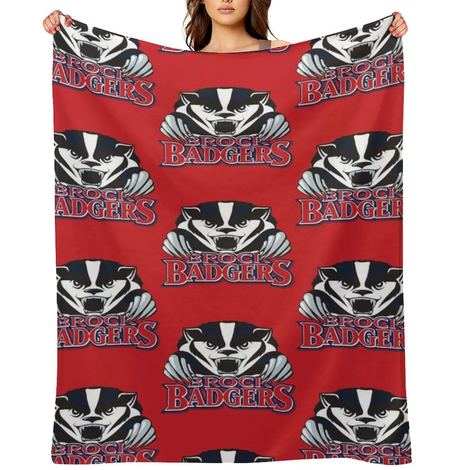 

Brock (Badgers) College Logo1 Throw Blanket Blankets For Bed Thin Flannels blankets and throws Blankets