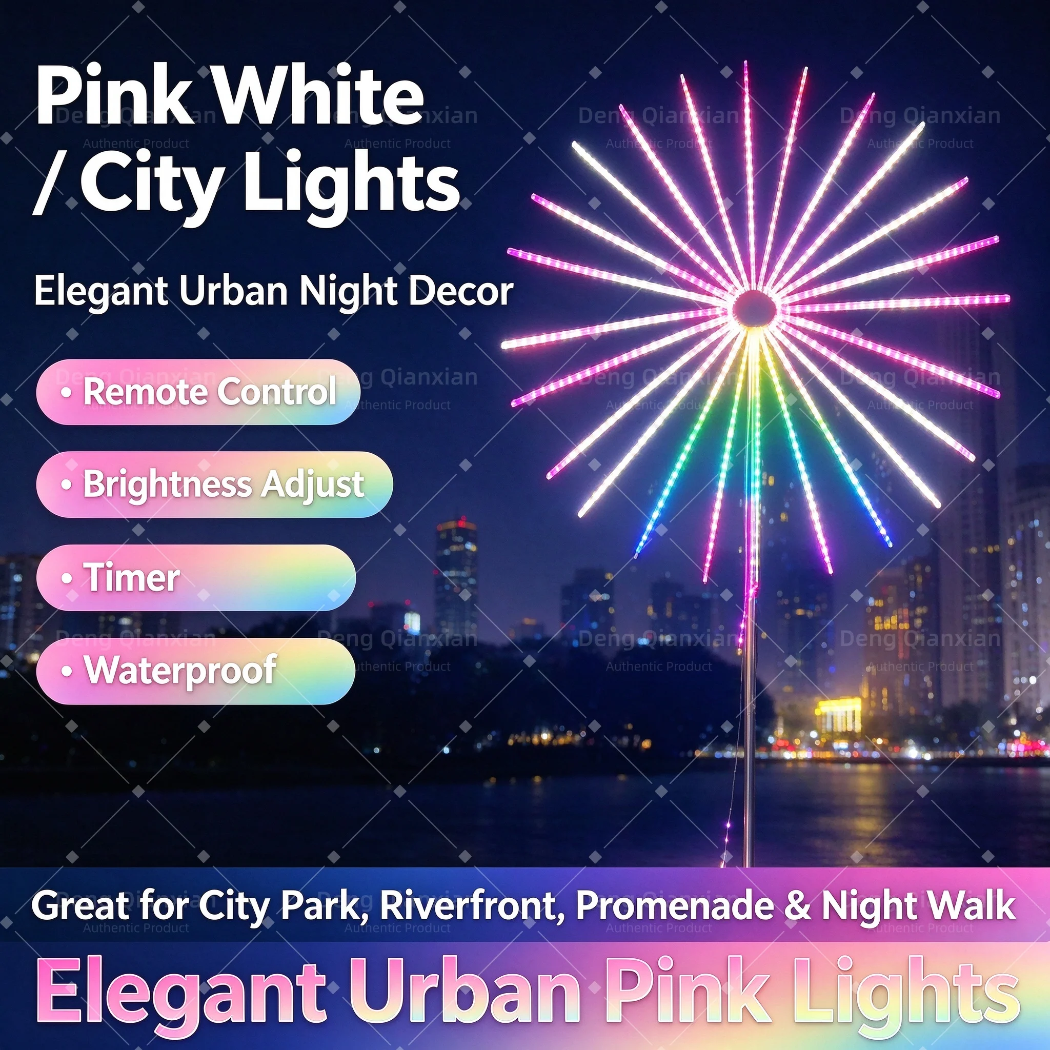 Waterproof Firework Lights Outdoor Garden, RGB Music Sync Sound Activated, Programmable APP Control Dual Speakers Yard Decor