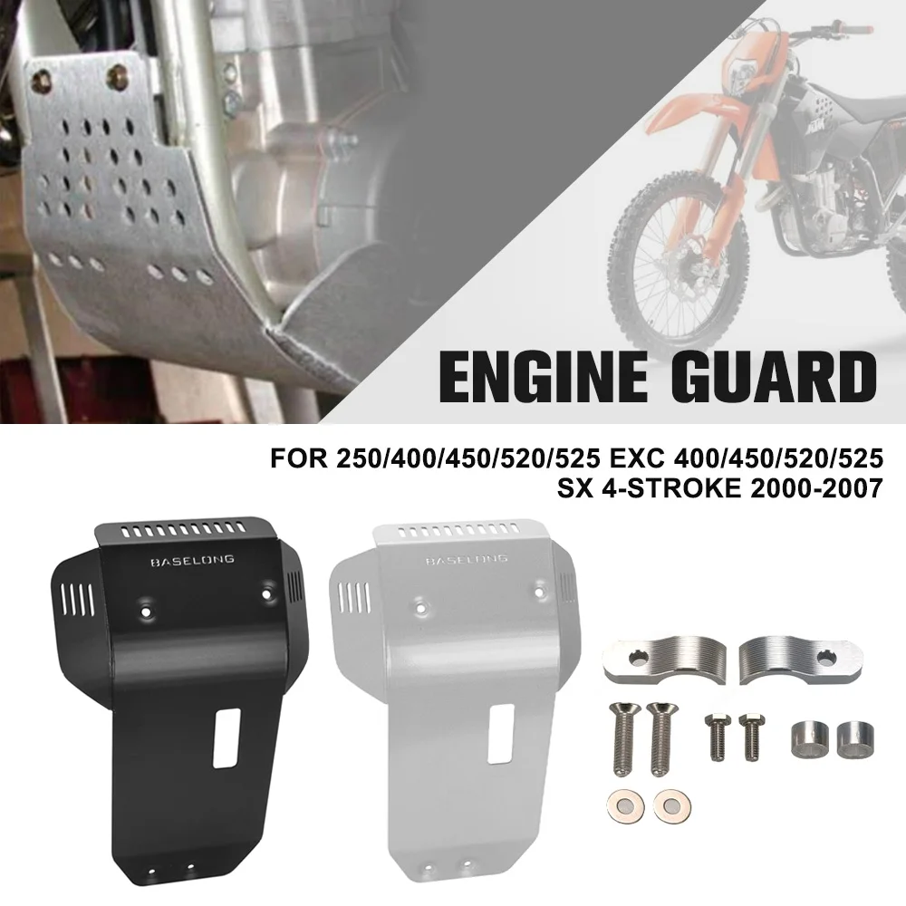 

For 250/400/450/520/525 EXC 400/450/520/525 SX 4-Stroke 2000-2007 Motorcycle Skid Plate Bash Frame Guard Engine Protection Cover