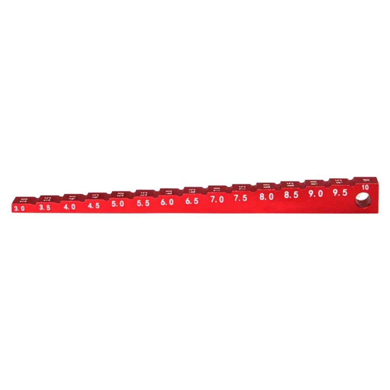 Adjustable Ruler Adjusting RC Car Ride Height 3-10mm & Wheel Rim Camber Tools RC Car Part Red