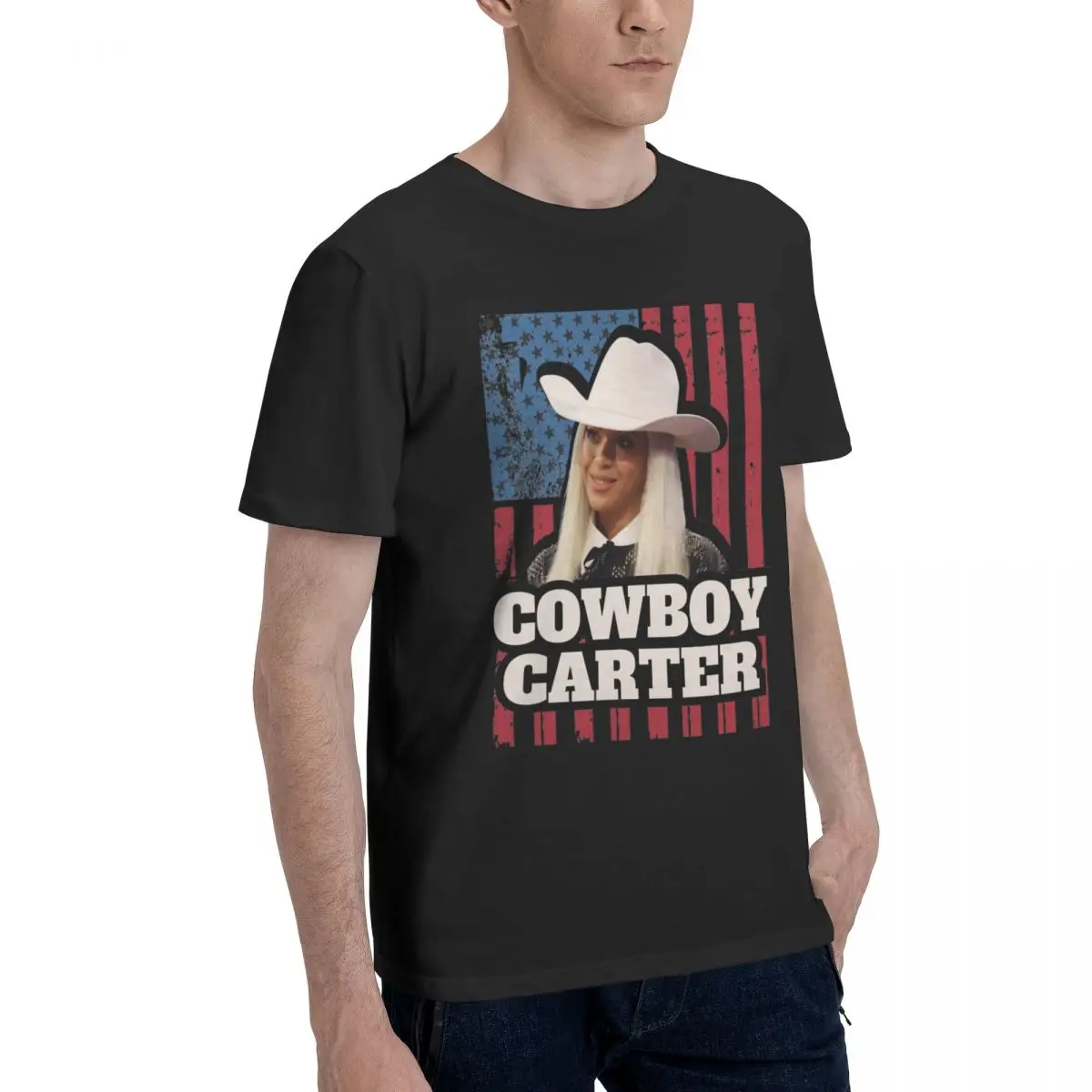 Men's Beyonce Cowboy Carter Merch T Shirt 100% Cotton Clothes Fashion Short Sleeve O Neck Tee Shirt New Arrival T-Shirts