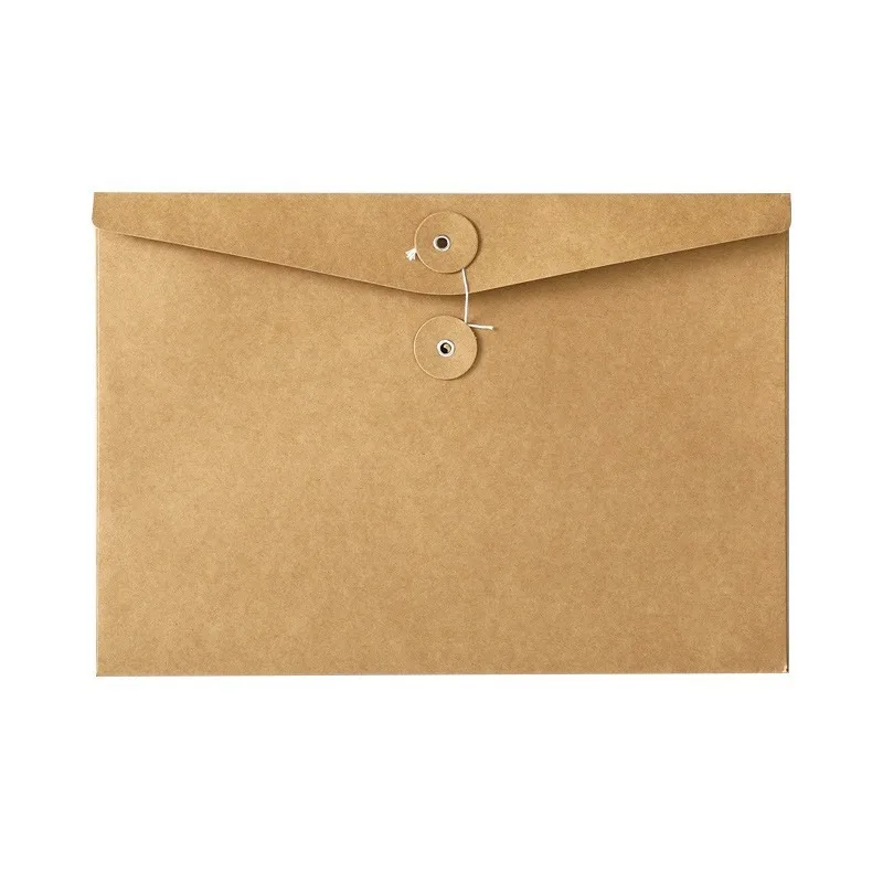 20PCS Blank Kraft Paper Envelope Bag A4 File Bag Wrapped Packaging Storage Bags Office Stationery Supplies Party Gift Envelopes