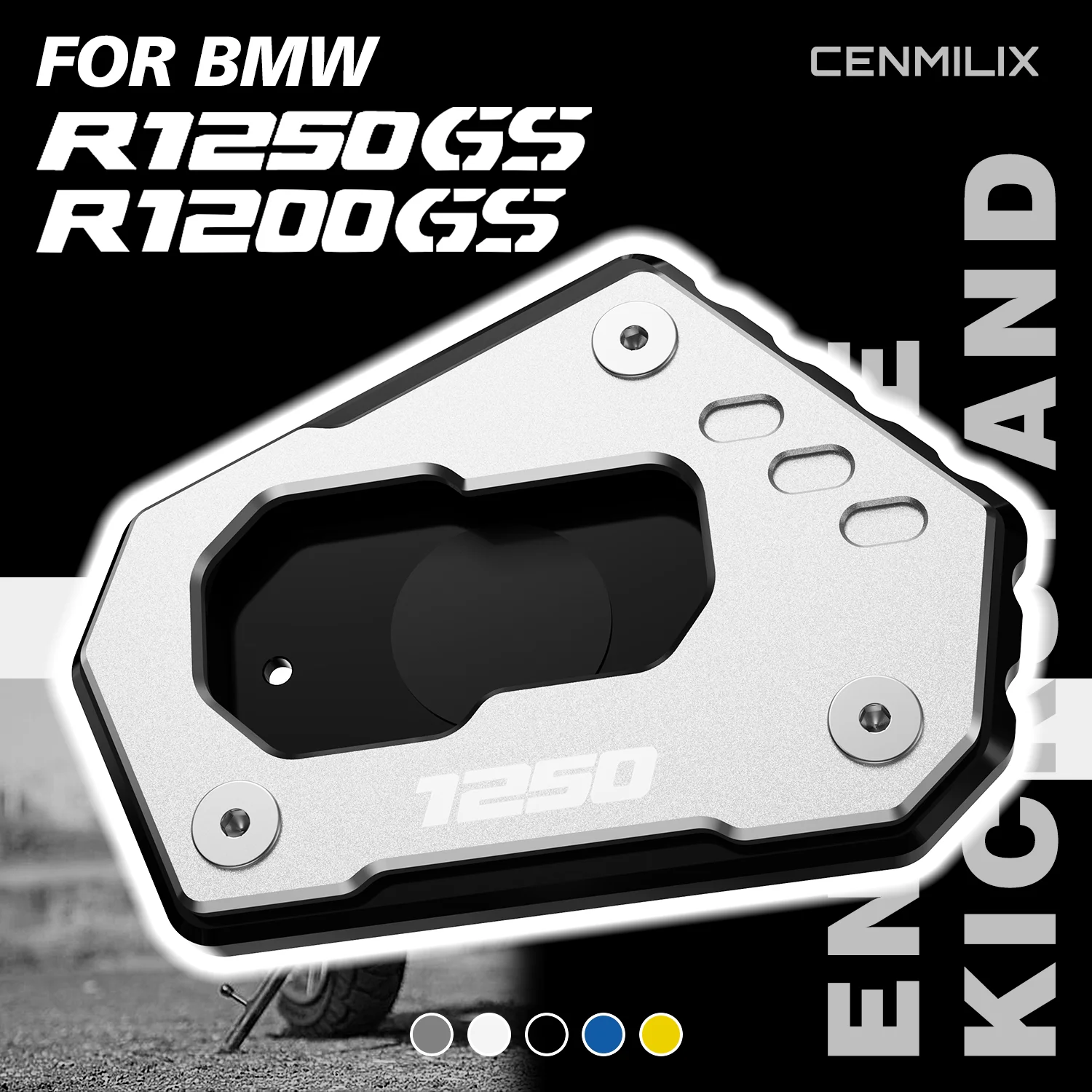 For BMW R1250GS Adventure R1250 gs ADV Rallye HP R 1250 GS 2018-2023 Motorcycle Side Stand Kickstand Pad Extension Support Plate