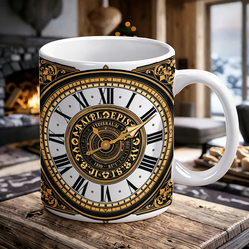 European-style antique clocks, ceramic mugs, coffee mugs, milk mugs, office tea cups, drinking cups, gifts for friends