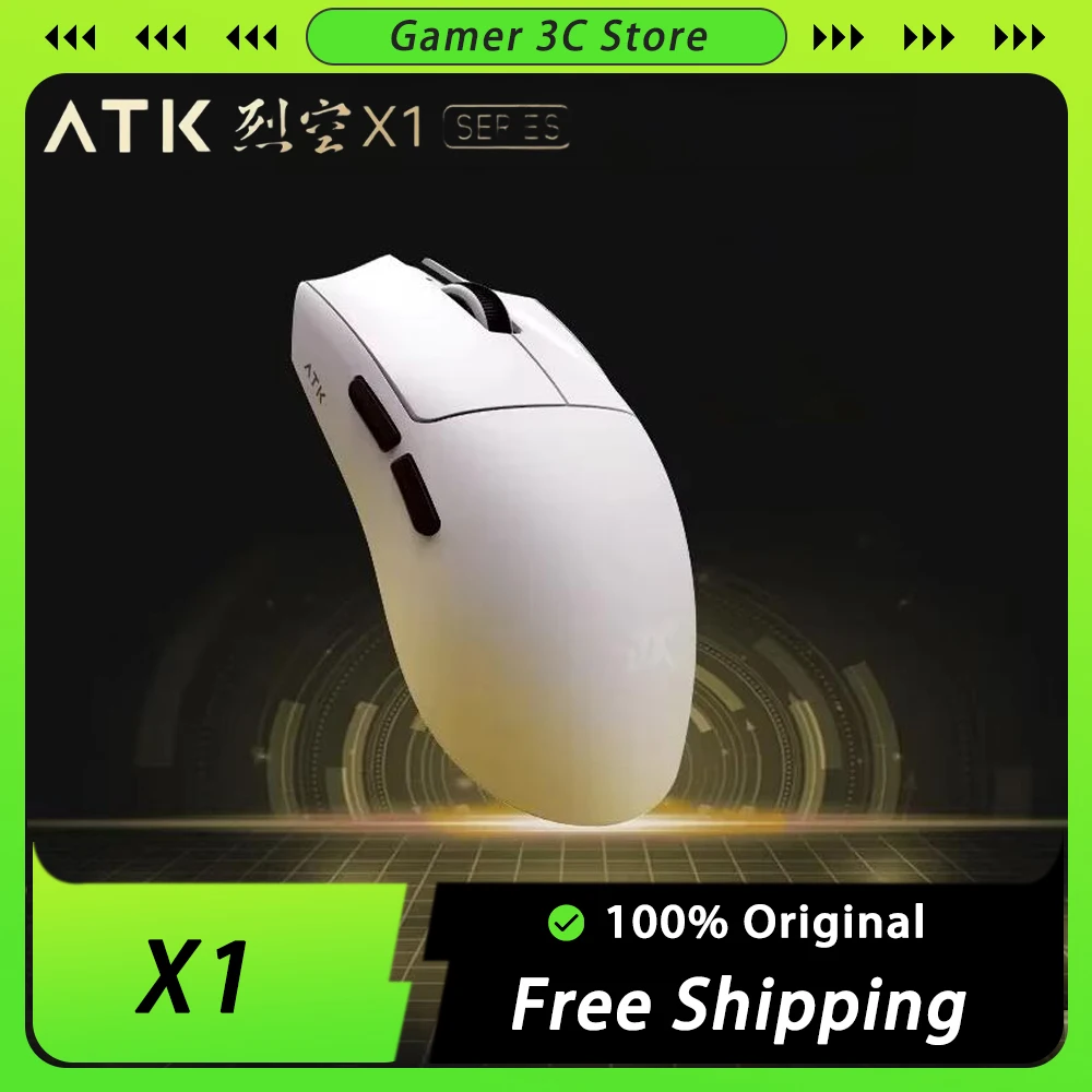 ATK Blazing Sky Liekong X1 Mouse Dual Mode Wireless Double 8K PAW3950 Sensor Lightweight FPS Gaming Mouse Low Latency Pc Gamer