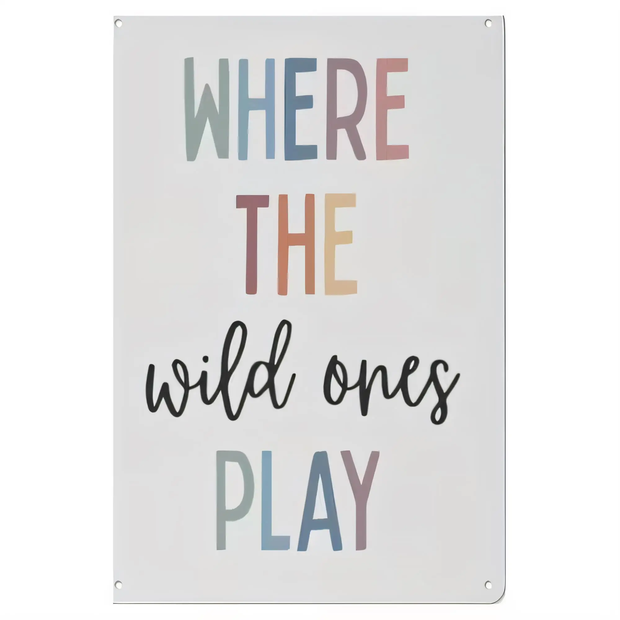 Tin Sign WHERE THE wild ones play Vintage Quote Metal Wall Art Plaque Rustic Home Decor for Bedroom Living Room Man Cave Garden