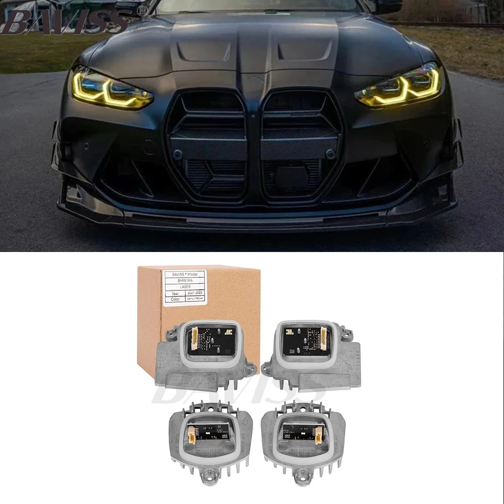 

G82 Yellow Lemon DRL LED Modules For 2021 2022 BMW M3 M4 G22 G23 G26 G80 G83 430i M440i Laser Headlight Daytime Running Light