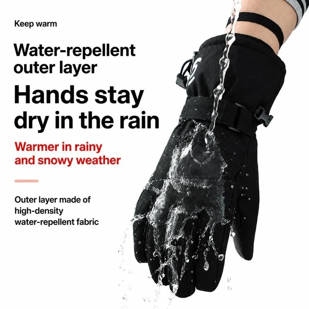 Trendy Windproof Skiing Gloves Keep Warm Cold-proof Outdoor Cycling gloves Touch-screen Full Palm Snow Gloves for Men Women
