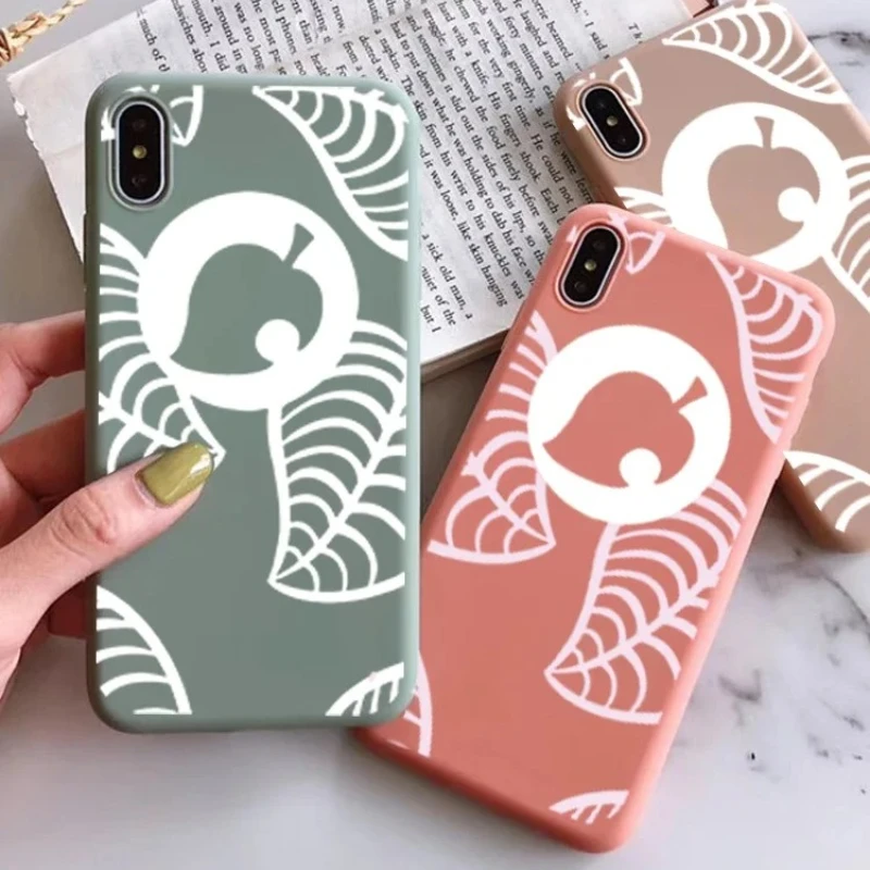

Cartoon Leaf Crossing Pattern Mobile Phone Case For iPhone 16 15 14 13 12 11 Pro Max X XSMAX XR 7 8 Plus SE2 Silicone Soft Cover