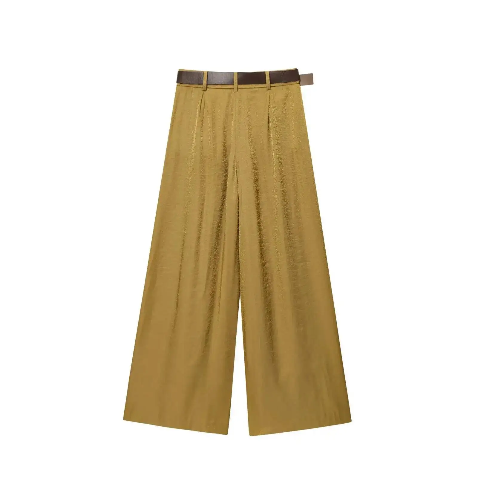 Silky Wide Pants Women's High Waist Loose Fit Dragged Ground Satinfeel Summer New Style Casual Straight Leg Trousers