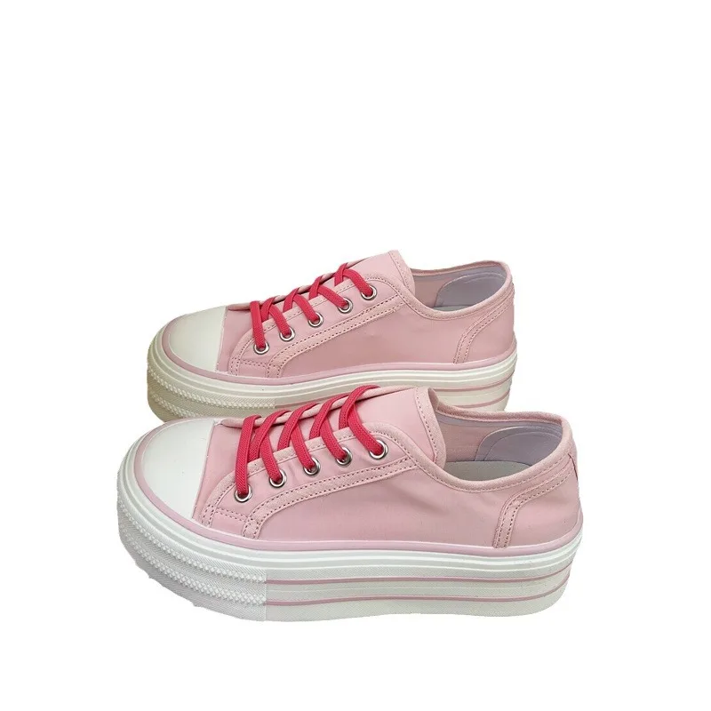 Platform Sneakers Women Men Low Top Canvas Shoes for Women Classic Lace Up Canvas Platform Shoes Casual Tennis Walking Sneakers