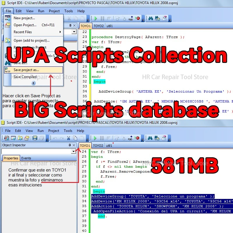 UPA Programmer + Script Files Collection Database About 581 MB