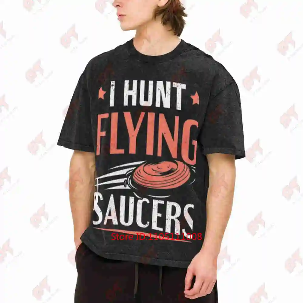 I Hunt Flying Saucers Trap Shooting Skeet Vintage Washed Tee Pure Cotton T-Shirt