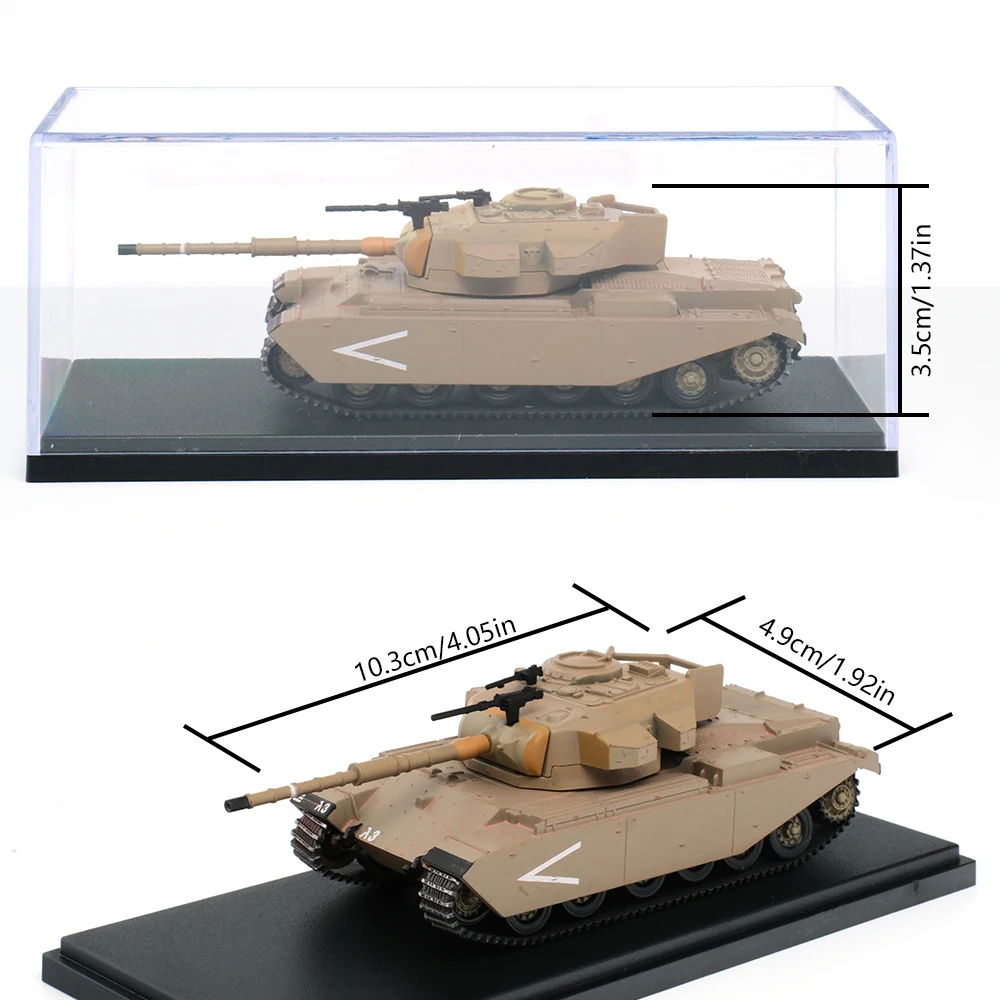 1/72 British Centurion Schottkar Main Battle Tank Model Battery Turnable Collectible Ornament Kids Toys Car Collection