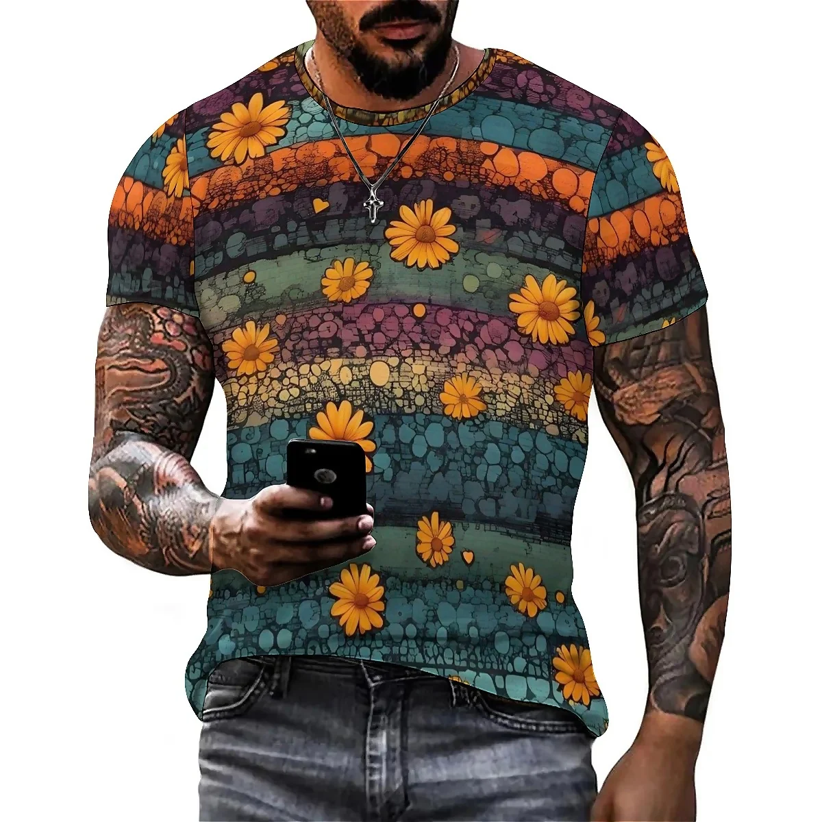 

New Personalized Business Casual Men's 3D Printed Short Sleeve T-Shirt - Couple Outfit