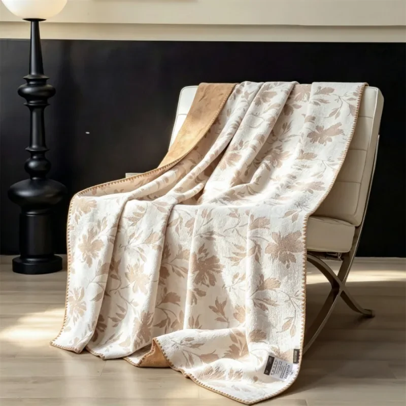 Soft Breathable Jacquard Blanket Multi Functional Warm Throw Blanket For All Seasons Cozy Plush Use For Couch Bed Sofa