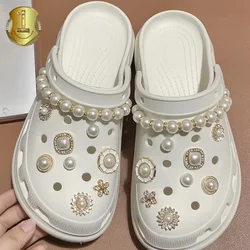 2024 New 1 Set Cute Charms Brand Designer Hole Shoes Charms Bling  Accessories Fashion Metal Buckle Shoe Decorations