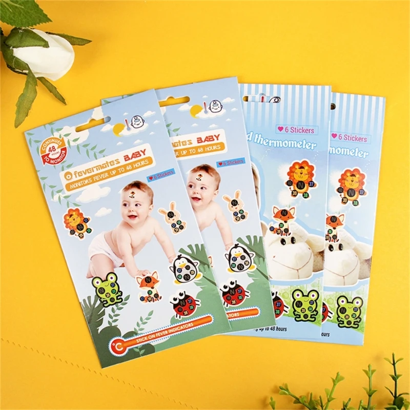 Forehead Stick-On Fever Indicator Kids Fast Temperature Fever Patch Continuously Fever Temperature Monitoring Stickers