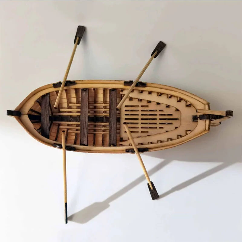 

1/35 Wooden Canoe Kit 105mm Mini Boat Model Kit 17th Century European Craft Finished Canoe Model