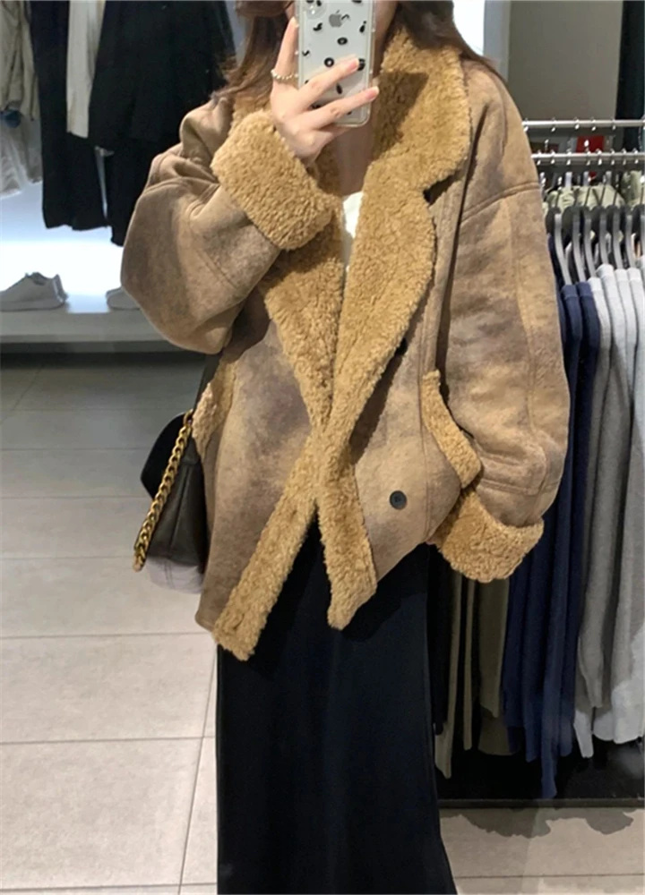 

Куртка из овечьей шерсти, кардиган для женщин, модный, стильный, модный, шикарный, модный, популярный, популярный, популярный, современный, современный