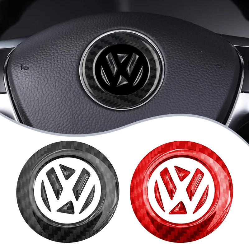 Per VW Volkswagen Golf 6 7 Polo CC Tiguan Passat volante per auto in fibra di carbonio emblema distintivo adesivo Decor decalcomanie accessori